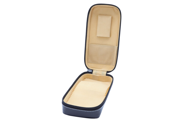 LEAS Uhrenetui für 2 Uhren mit Reißverschluss aus feinstem Rind Leder 16,5x8x5cm (BxHxT) (braun)
